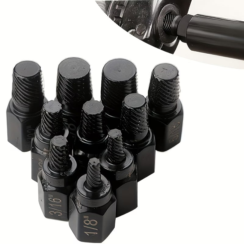 10pcs Heavy-Duty Screw/bolt Extractor Set