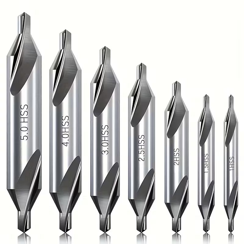 7pcs HSS Center Drill Bit Set