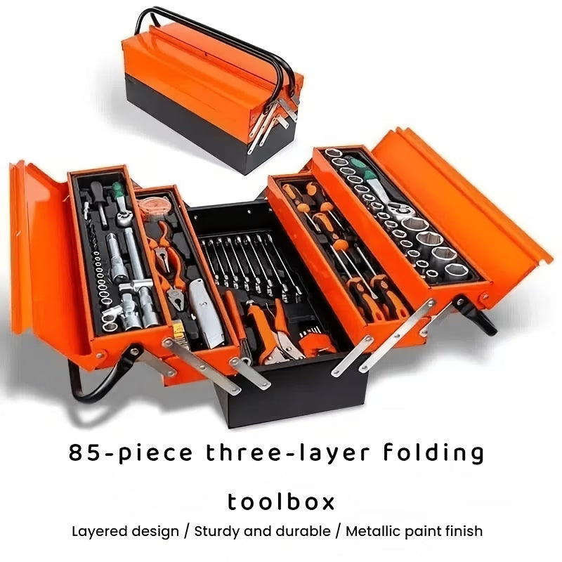 85 - piece three layer folding Fitter or electrical apprentice toolbox
