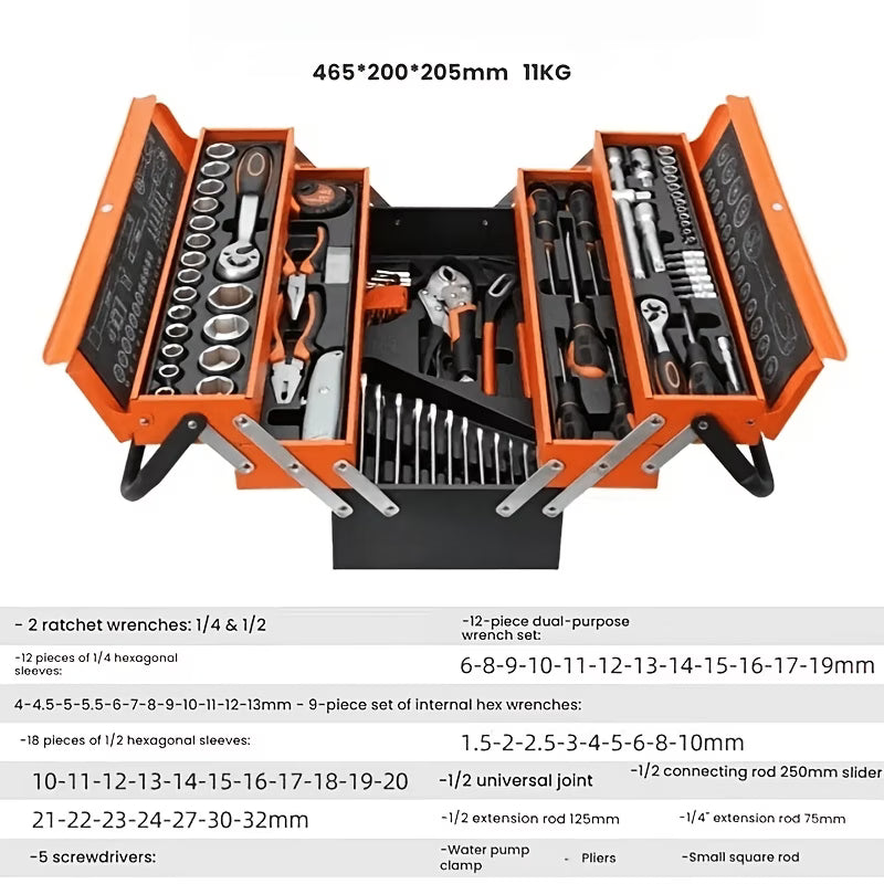 85 - piece three layer folding Fitter or electrical apprentice toolbox