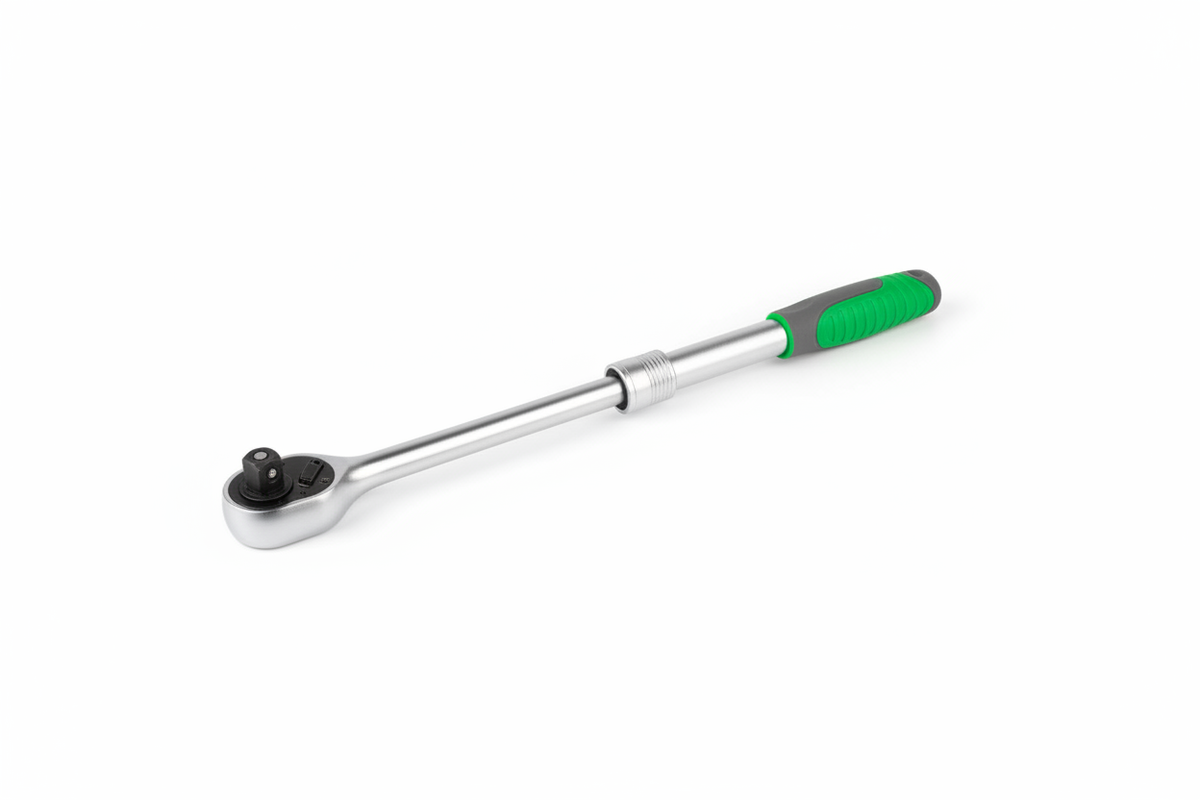 Green & Grey Handle Ratchet Wrench